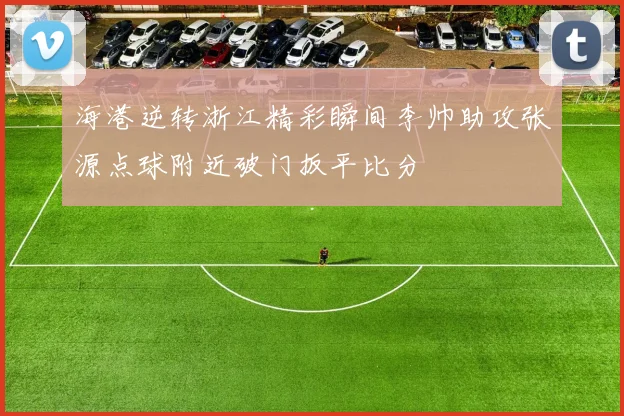 海港逆转浙江精彩瞬间李帅助攻张源点球附近破门扳平比分